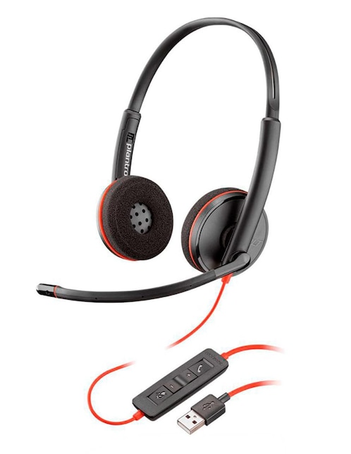 Audífonos de Diadema Plantronics Blackwire 3220 USB-A Alámbricos con Cancelación de Ruido
