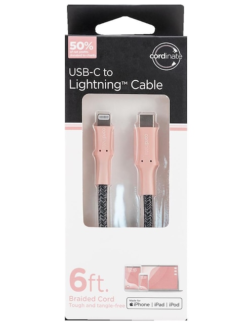 Cable lightning Cordinate a tipo USB C de 1.8 m