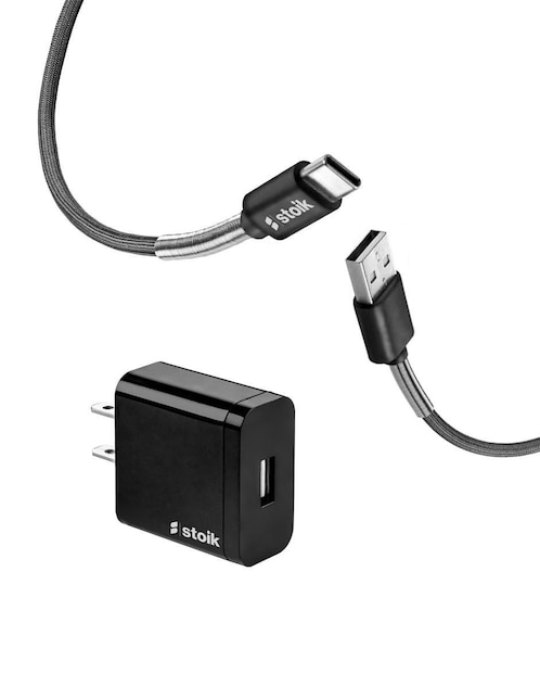 Cargador de pared Lightning, Micro USB y Tipo C Stoik a tipo USB A de 1.5 m