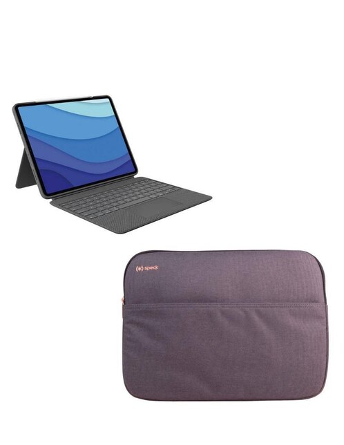 Funda con teclado para tablet Logitech para iPad pro 12.9" 5G y laptop 13 y 14 pulgadas