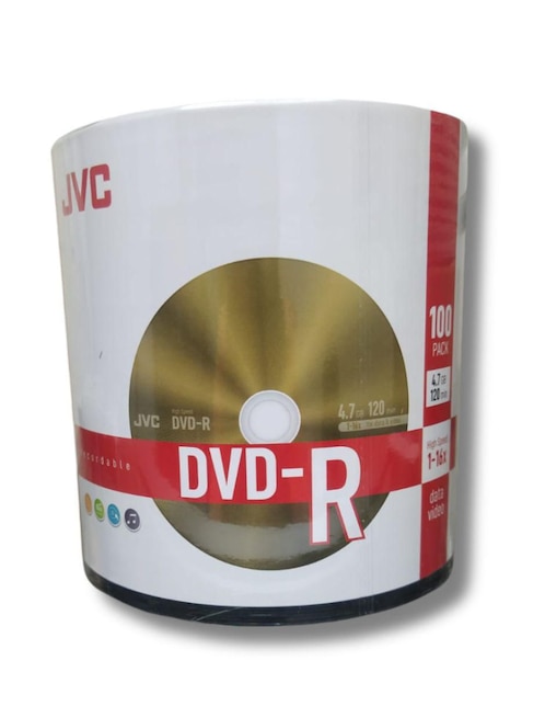 DVD-R JVC de 100 piezas