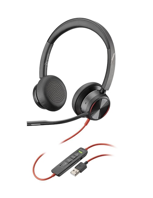 Audífonos over-ear Poly 772K2Aa alámbricos con cancelación de ruido Negro