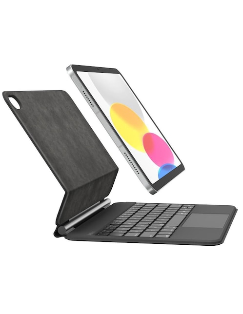 ZELIGPAD Cover Universale Con Tastiera Bluetooth Per Tablet 10.1 Pollici, Custodia Protettiva Con Supporto Regolabile, Clip Magnetiche, Batteria Ricaricabile, Compatibile Android E IOS