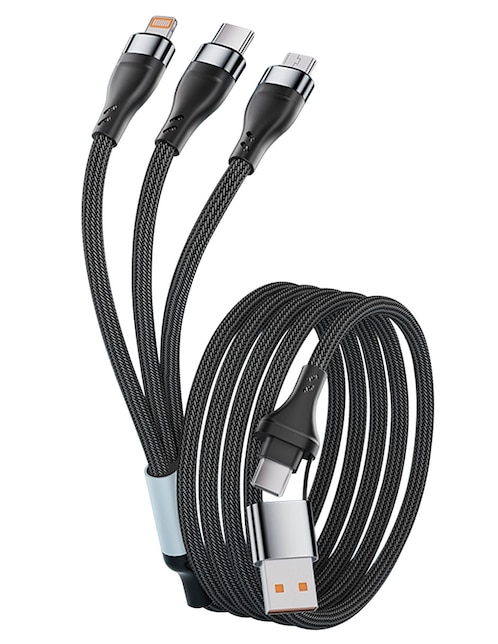 Cable cargador lightning, micro USB y tipo C a tipo USB C de 1 m 1