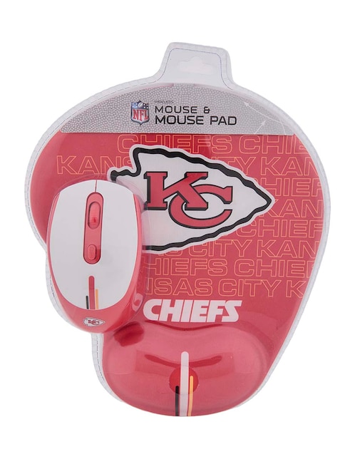 Mouse pad Nfl Kansas City Chiefs con apoyo para muñeca con antideslizante