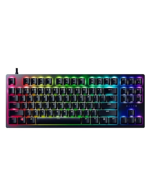 RAZER Teclado gamer usb-c qwert inglés con interruptor lineal (red, black) Razer huntsman v2 tkl reacondicionado
