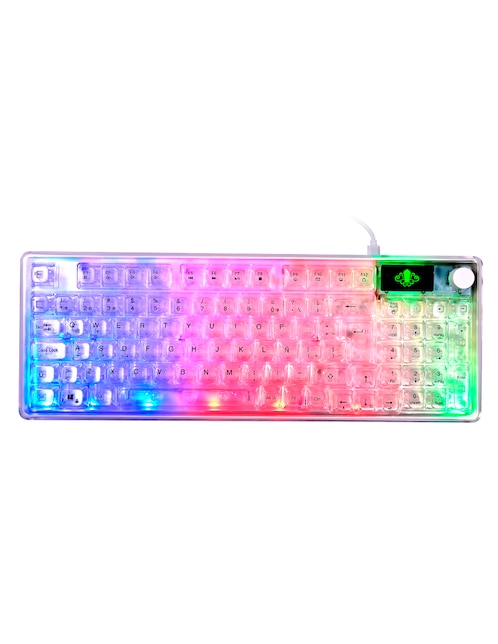 GROUND GAMING Kit teclado gamer USB-A 2.0 QWERT español con interruptor membrana plana Ground Gaming teclado alambrico transparente