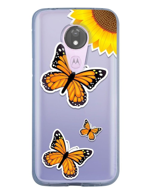 Funda para Motorola Mariposas Monarca de silicón