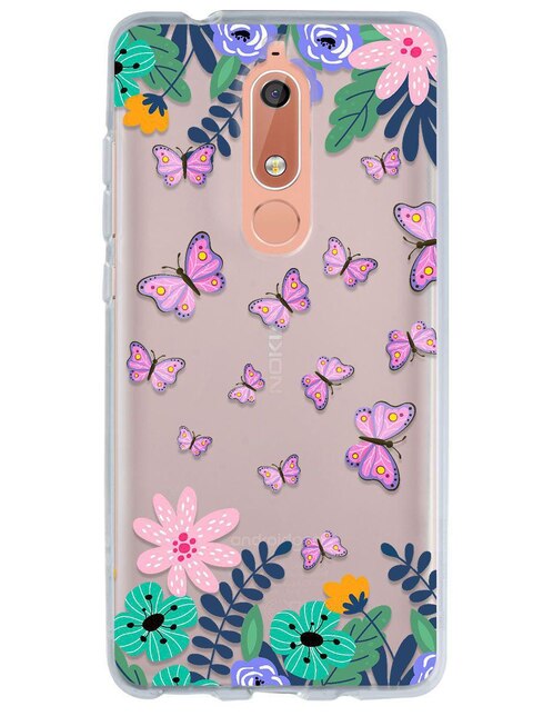 Funda para Nokia Mariposas y Flores de silicón