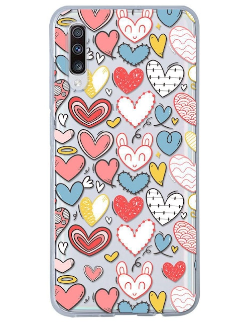 Funda para Samsung Corazones Pastel de silicón