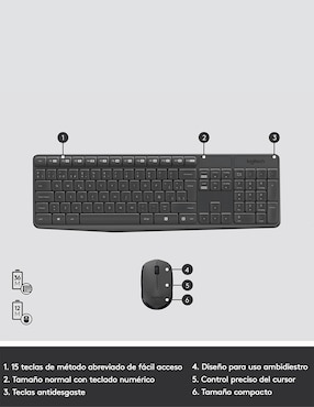 Mouse y teclado Logitech Mk235