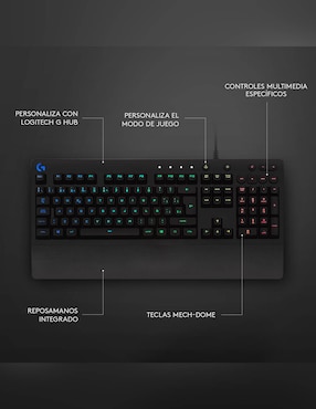 Teclado gamer conexión alámbrica Logitech G213 Prodigy