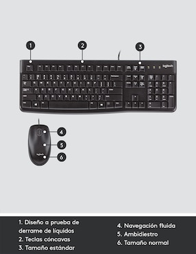 Mouse y teclado alámbrico Logitech MK120