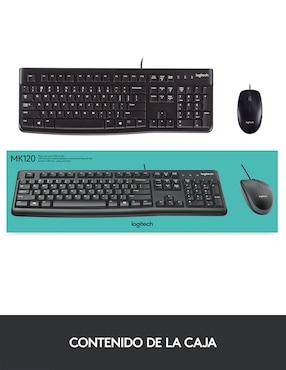 Mouse y teclado alámbrico Logitech MK120