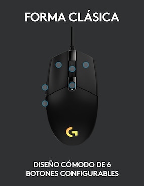 Mouse Logitech G203 negro