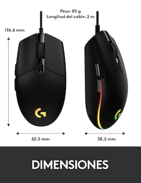 Mouse Logitech G203 negro