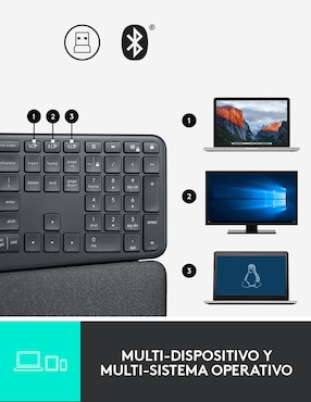 Teclado conexión inalámbrica Logitech Ergo K860