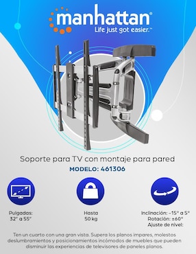 Soporte Manhattan para pantalla articulado