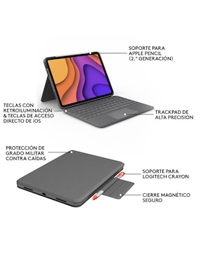 Funda con teclado para tablet Logitech iPad air
