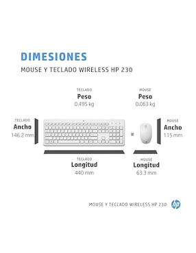 Mouse y teclado HP 230 3L1F0AA