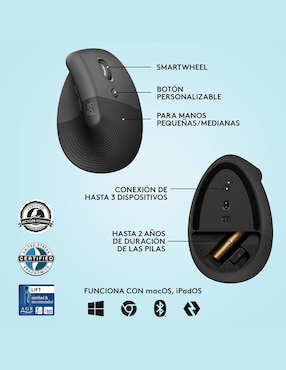 Mouse inalámbrico Logitech Lift Vertical