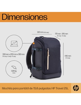 Mochila con portalaptop Hp Travel impermeable unisex