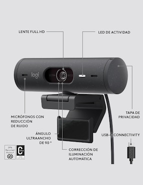 Webcam de 1080 px Logitech Brio 500
