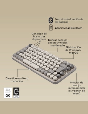 Teclado conexión inalámbrica Logitech POP Keys