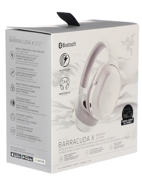 Audífonos gamer Over-Ear Razer Barracuda X Mercury Edition inalámbricos con cancelación de ruido