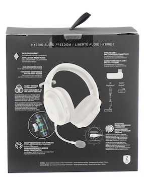 Audífonos gamer Over-Ear Razer Barracuda X Mercury Edition inalámbricos con cancelación de ruido