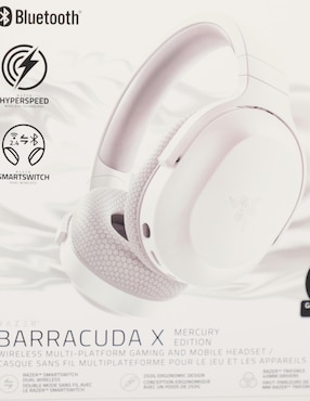 Audífonos gamer Over-Ear Razer Barracuda X Mercury Edition inalámbricos con cancelación de ruido