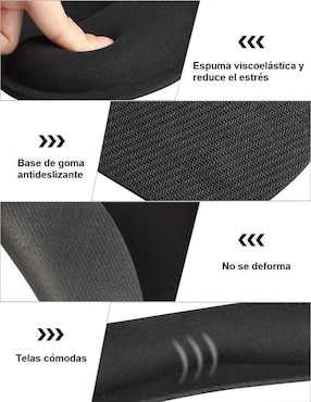 Set Mouse Pad con apoyo para muñeca antideslizante