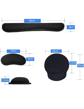 Set Mouse Pad con apoyo para muñeca antideslizante