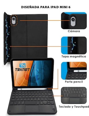 Funda con teclado para tablet Teknet iPad mini 6
