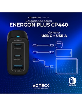 Cargador pared Acteck USB tipo A + USB tipo C