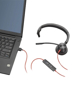 Audífonos de diadema Poly Blackwire 3310, Usb-A alámbricos con cancelación de ruido
