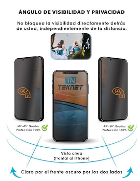 Mica Celular Teknet iPhone 14 Plus y iPhone 13 Pro Max de cristal templado