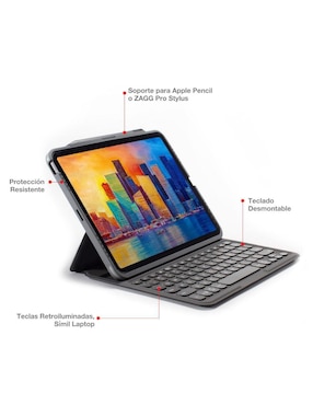 Funda con teclado para tablet Zagg iPad 10.9 10a generación y iPad 11 pulgadas (a16)