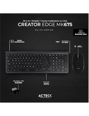 Mouse y teclado Acteck Creator Inspire Edge MK675