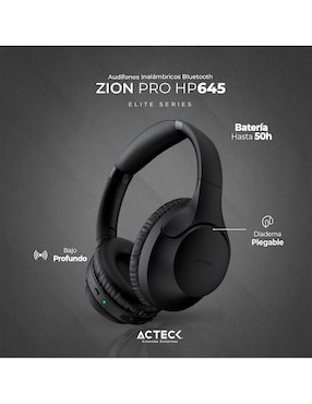 Audífonos Over-Ear Acteck Ac-935357 inalámbricos con cancelación de ruido