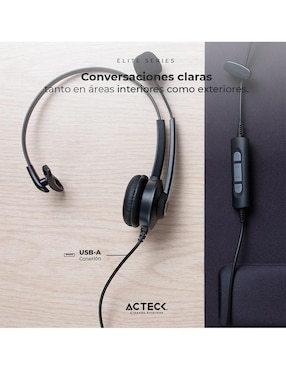 Audífonos de diadema Acteck Centric Pro Hp620 alámbricos con cancelación de ruido