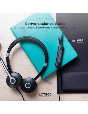 Audífonos On-Ear Acteck Centric Pro Hp640 alámbricos con cancelación de ruido