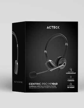 Audífonos On-Ear Acteck Centric Pro Hp640 alámbricos con cancelación de ruido