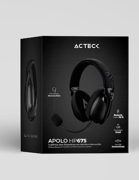 Audífonos Over-Ear Acteck Apolo Hp675 inalámbricos con cancelación de ruido