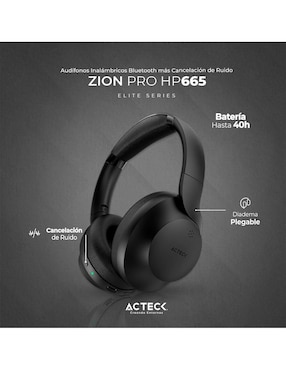 Audífonos Over-Ear Acteck Zion Pro Hp665 inalámbricos con cancelación de ruido