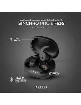 Audífonos In-Ear Acteck Sinchro Pro Ep635 inalámbricos con cancelación de ruido