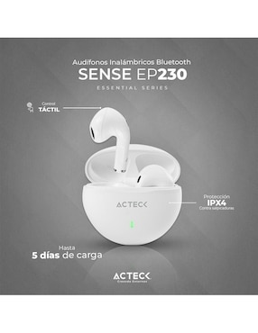 Audífonos True Wireless Acteck Sense Ep230 inalámbricos con cancelación de ruido