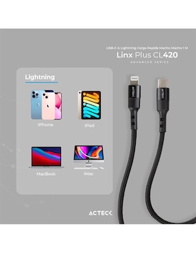 Cable lightning Acteck a tipo USB C de 1.8 m
