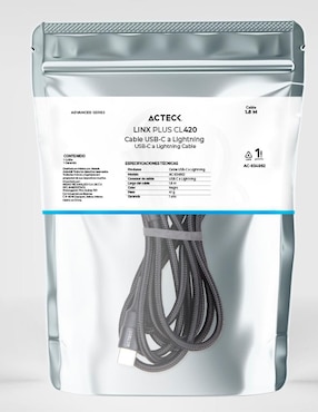 Cable lightning Acteck a tipo USB C de 1.8 m