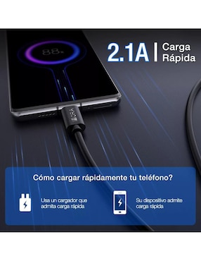 Cable USB C 1Hora a tipo USB A de 2 m